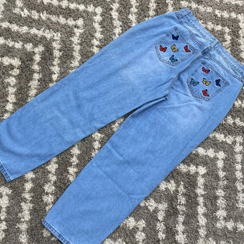 Butterfly Boyfriend jeans size 11 Strait Leg